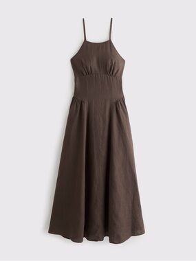 Abercrombie & Fitch Brown Dylan Halter Midi Dress